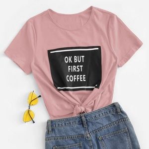 Pink shirt with slogan